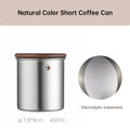 New Stainless Steel Matcha Tea Canister 380ml 560ml with Wood Lid – Sugar Caramel Storage Jar