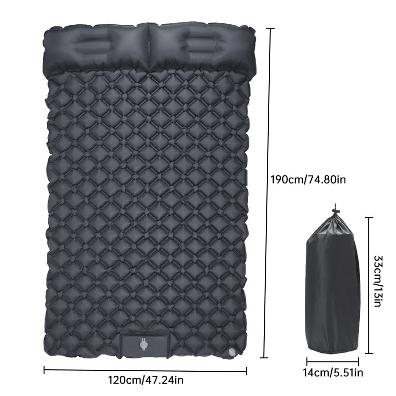 Ultralight Inflatable Sleeping Pad with Pillow - 1-2 Person Camping Mattress