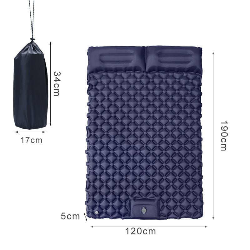 Ultralight Inflatable Sleeping Pad with Pillow - 1-2 Person Camping Mattress